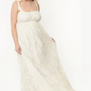 Embroidered Maxi Wedding Dress